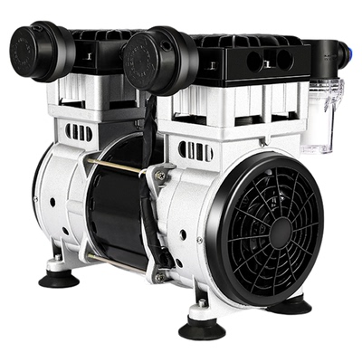 玉豹无油真空泵头工业用静音型实验室负压泵抽真空大流量消泡机头