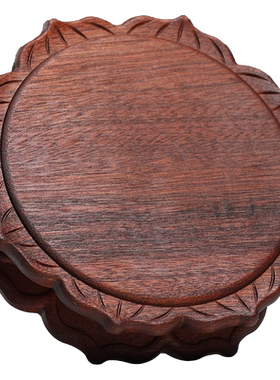 锵锵实木圆形莲花底座