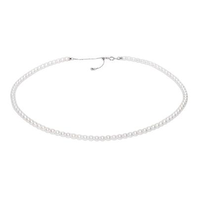 诸暨小米珠珍珠项链女款轻奢小众高级感锁骨链颈链18K金正圆极光