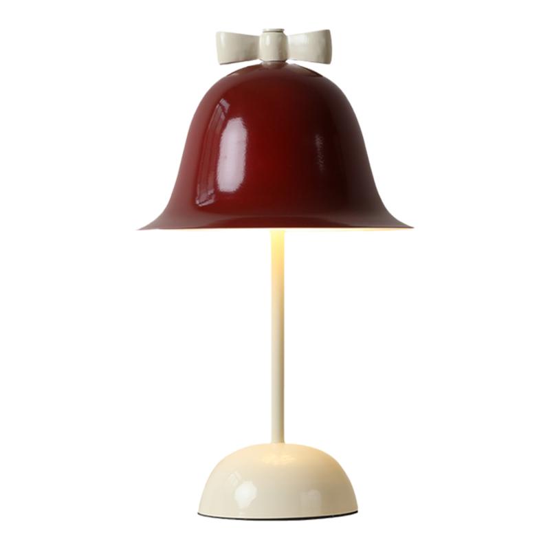 奶油卧室台灯ins风少女孩氛围感结婚长明灯铃铛蝴蝶结床头装饰灯