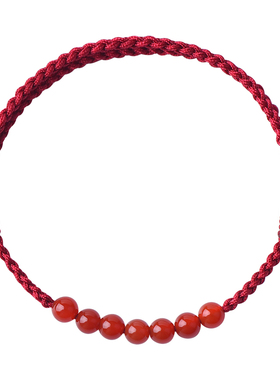 天然红玛瑙红绳本命年好运手链