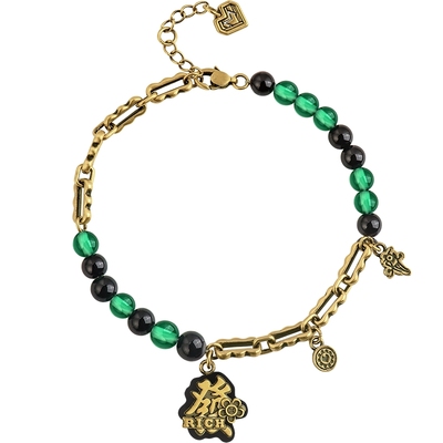 周大福独白麻将發手链复古黄金