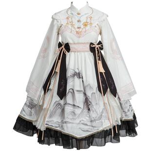 豹了个猫原创正版lolita灵隐赋op长袖古中华风连衣裙