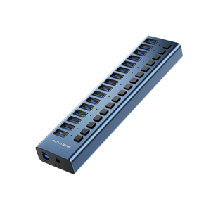 阿卡西斯USB3.1分线器HUB扩展集线器hub拓展坞高速拓展延长线分控独立开关带电源适配器适用排插板大型工作室