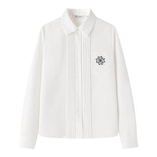 樱茶附中刺绣长袖衬衫内搭原创JK制服裙新款女白衬衣东京岁时记JK