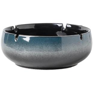 陶瓷烟灰缸创意办公室家用中式客厅茶几大号个性复古摆件潮流茶桌