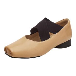 达芙妮芭蕾舞鞋女春2026年新款真皮复古方头浅口猪鼻子玛丽珍单鞋