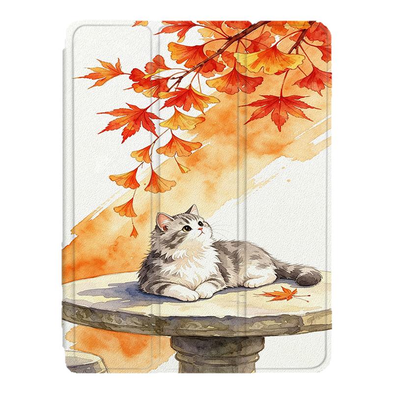 适用小米7s卡通猫咪8pro简约趣味Ultra平板5红米Redmi创意Pad/SE/4Plus/6Max/11/6s带笔槽12.4寸Pro保护套壳