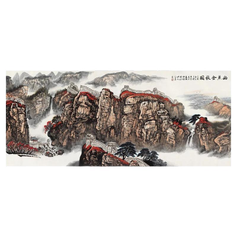 客厅会议新中式名家国画真迹山水