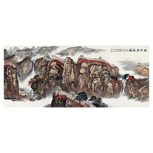 大会堂国画幽燕金秋图山水画千里江山名家纯手绘长城无框宣纸画芯