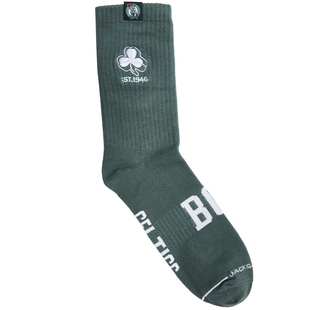 杰克琼斯男装NBA联名波士顿凯尔特人男士高筒袜子冬季刺绣两双装