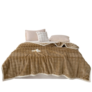 兔毛绒毛毯子午睡办公室珊瑚绒沙发空调盖毯加厚床上用儿童小被子