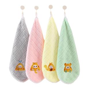毛毛雨擦手巾挂式吸水速干不掉毛家用小方巾可爱儿童洗手巾卫生间