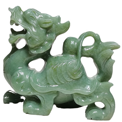天然岫玉招财客厅雕刻龙头龟摆件
