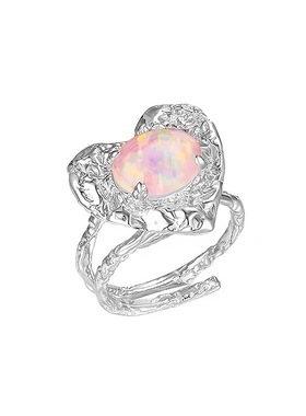 YVMIN尤目S925银欧泊爱心戒指