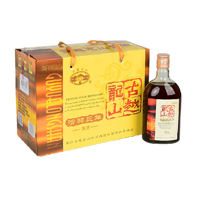 古越龙山绍兴黄酒清醇三年礼盒装绍兴酒花雕酒自饮三年陈