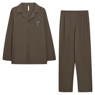 正品红豆春夏季睡衣100%纯棉长袖长裤家居服套装男士大码女款全棉