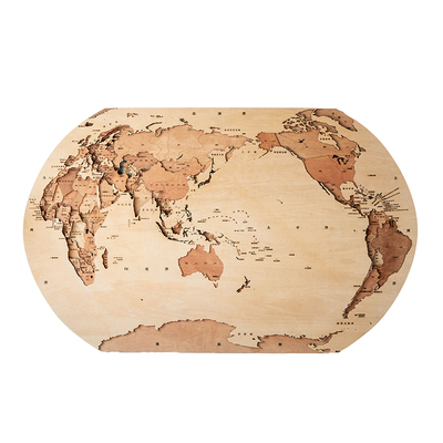 梯木叠雕原创3D立体《世界地图》