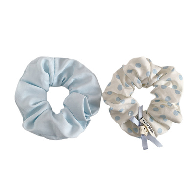 韩系蓝色波点大肠发圈