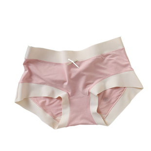 炸裂舒适为WANG温柔奶昔色莫代尔无痕内裤女士中腰三角裤少女可爱