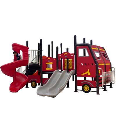 大型户外PE儿童消防滑梯组合玩具