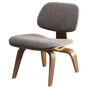 Design.M北欧实木设计师家具eames upholstered lcw/弯曲木休闲椅