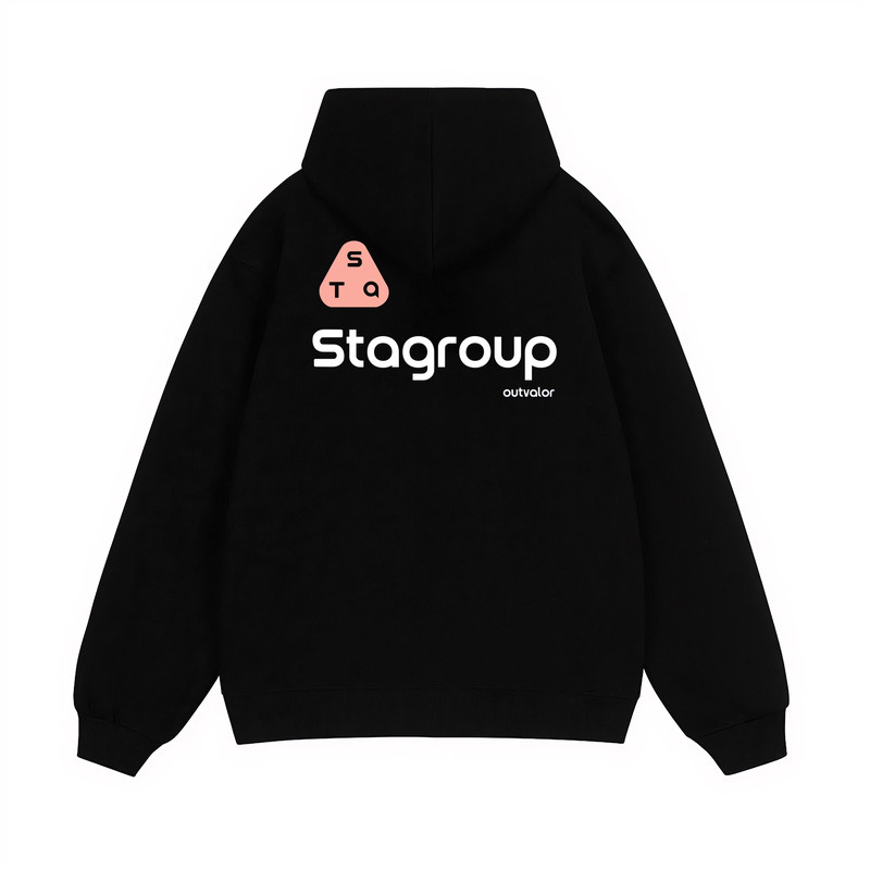 STA旗舰店美式潮牌字母印花连帽卫衣男女复古纯棉情侣黑色外套