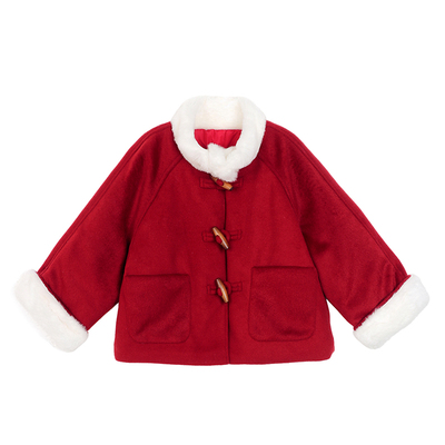 小O宝OKids童装女宝宝复古呢大衣