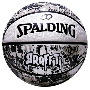 斯伯丁官方正品街头涂鸦七号成人比赛耐磨水泥地黑色篮球84-375Y