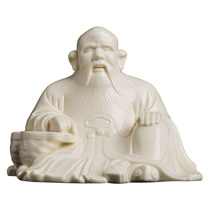 张明贵大师作品陶瓷老君人物摆件