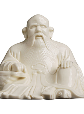 张明贵大师作品陶瓷老君人物摆件