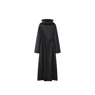 VIKTORIACHAN25/26秋冬成衣系列新品 鱼骨造型领口系带长袖连衣裙