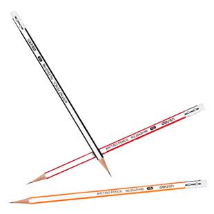 得力铅笔小学生专用一二年级2b幼儿园儿童hb初学者大三角2比无毒新无铅带橡皮擦头三棱正姿原木菱练字笔文具