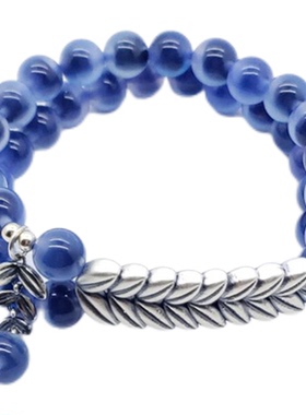 甜美足银麦穗糖心玛瑙手链礼物