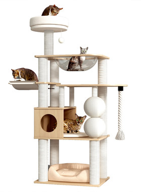 全实木多猫缅因猫大型猫爬架猫窝猫树一体架太空舱猫抓板猫咪用品