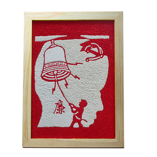 非遗手工diy纸浆画清廉中国梦民族风爱国数字油画材料包填色画