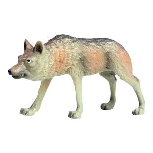 儿童玩具实心仿真野生动物静态模型森林动物狼咆哮狼白狼手办摆件