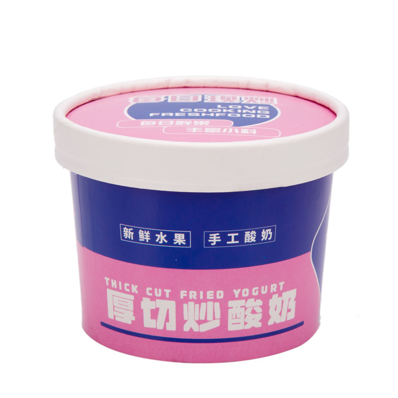 厚切炒酸奶纸碗打包盒商用外卖