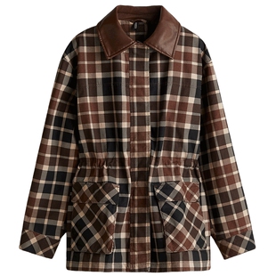 HM冬季女装涂层衣领斜纹布外套1294316