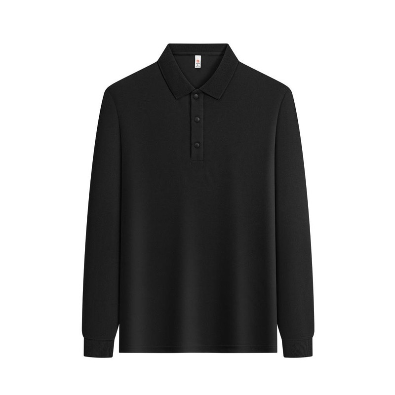春秋翻领POLO衫长袖工作服定制企业团体工装文化衫刺绣印字团队服