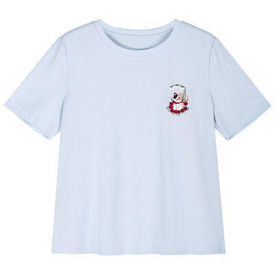 正肩宽松短袖t恤女休闲半袖上衣