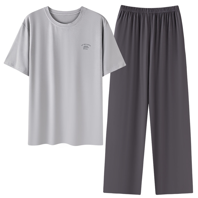 男士莫代尔棉夏季薄款家居服套装