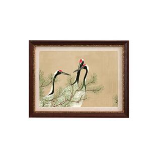 斯柏达新中式寓意好的装饰画松鹤延年挂画客厅入户玄关墙上壁画