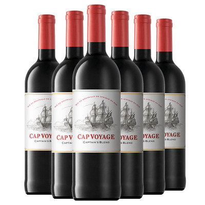 6支装口粮红酒整箱南非原瓶进口小龙船(开普号)红葡萄酒半干750ml