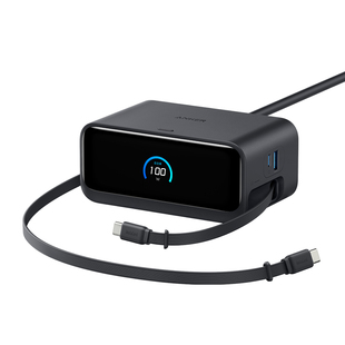 ANKER安克100W氮化镓充电器多口桌面充电站Mix自带伸缩线适配华为66W超级快充苹果17充电头平板笔记本AC插座