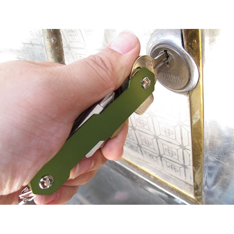 新款直销闪电侠EDC户外装备多功能双开铝合金钥匙夹扣钥匙收纳DIY