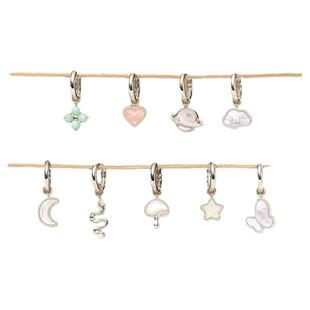 【明星同款】ARSIS印记幸运符号耳环S925银饰气质可DIY耳饰情人节