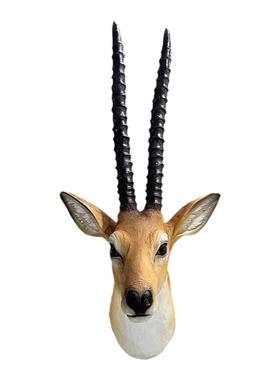 动物羊头壁挂墙面装饰客厅挂件过道墙上墙壁玻璃钢挂饰仿真羚羊头