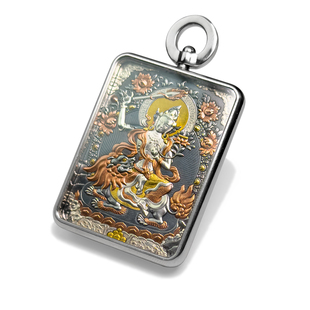 巴赫工作室文殊菩萨唐卡国家非遗手工铁翦金工艺西藏吊坠男女项链