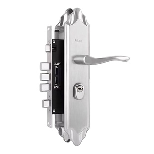 不锈钢防盗门锁入户门套装锁具家用手柄通用型把手房间铁门大门锁